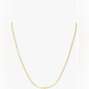 14k Gold Paper Clip 18” Necklace. .
